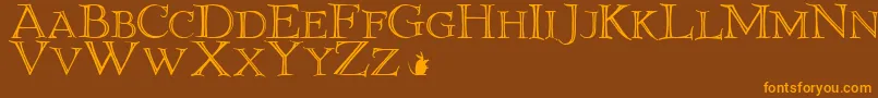 Lisätietoja ElliottlandJ-fontista ElliottlandJ-fontti – oranssit fontit ruskealla taustalla