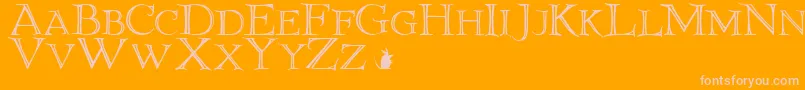ElliottlandJ Font – Pink Fonts on Orange Background