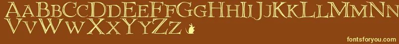 More about ElliottlandJ Font ElliottlandJ Font – Yellow Fonts on Brown Background