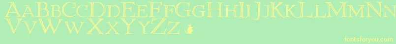 ElliottlandJ Font – Yellow Fonts on Green Background