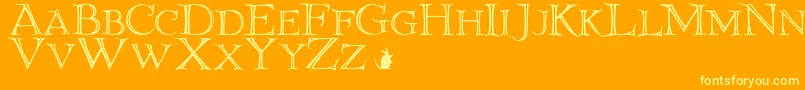 Шрифт ElliottlandJ – жёлтые шрифты на оранжевом фоне