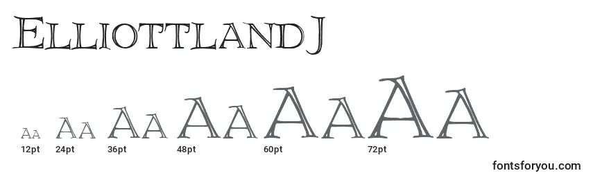 Размеры шрифта ElliottlandJ