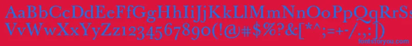 BaskervilleTenPro Font – Blue Fonts on Red Background