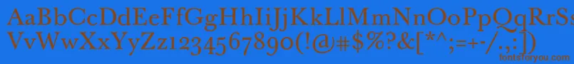 Шрифт BaskervilleTenPro – коричневые шрифты на синем фоне