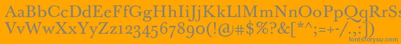 BaskervilleTenPro Font – Gray Fonts on Orange Background