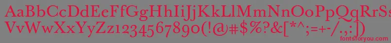BaskervilleTenPro Font – Red Fonts on Gray Background