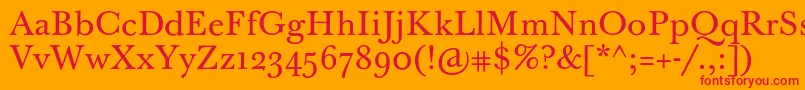BaskervilleTenPro Font – Red Fonts on Orange Background