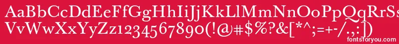 BaskervilleTenPro Font – White Fonts on Red Background