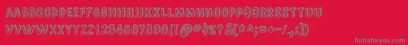 ComicZineOt Font – Gray Fonts on Red Background
