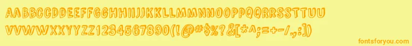 ComicZineOt Font – Orange Fonts on Yellow Background