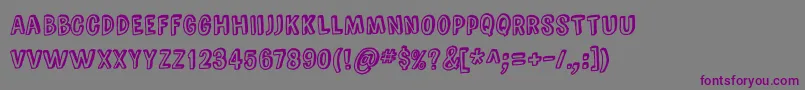 Шрифт ComicZineOt – фиолетовые шрифты на сером фоне
