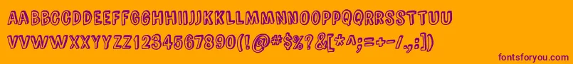 ComicZineOt-fontti – violetit fontit oranssilla taustalla