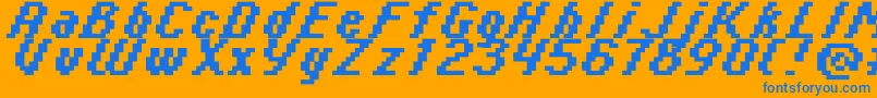Italic0865 Font – Blue Fonts on Orange Background