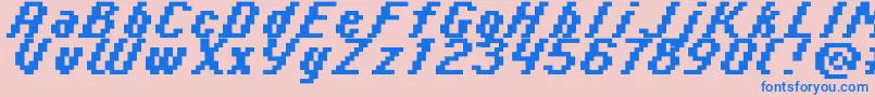 Italic0865 Font – Blue Fonts on Pink Background