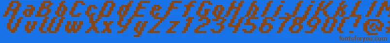 Italic0865 Font – Brown Fonts on Blue Background
