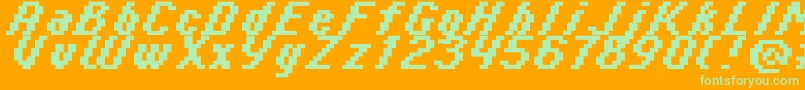 Italic0865 Font – Green Fonts on Orange Background