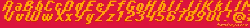 Czcionka Italic0865 – pomarańczowe czcionki na czerwonym tle