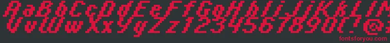 Czcionka Italic0865 – czerwone czcionki na czarnym tle