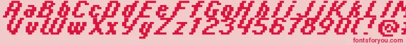 Italic0865-fontti – punaiset fontit vaaleanpunaisella taustalla