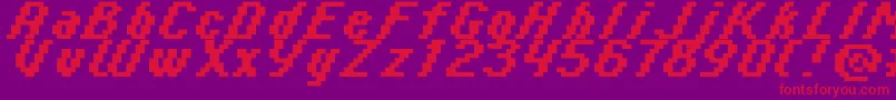 Italic0865 Font – Red Fonts on Purple Background