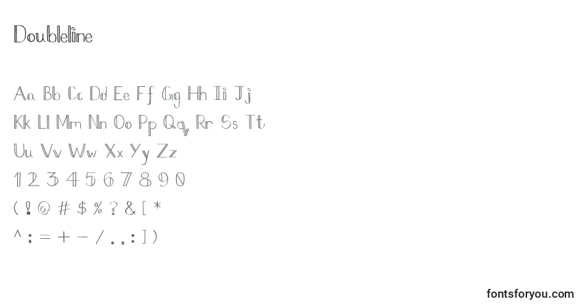 A fonte Doubleline – alfabeto, números, caracteres especiais
