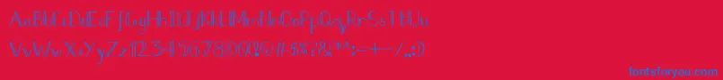 Doubleline Font – Blue Fonts on Red Background