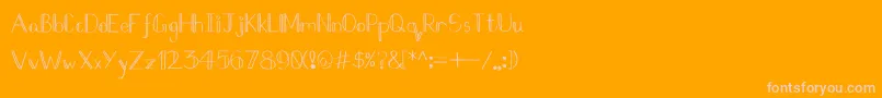 Doubleline-Schriftart – Rosa Schriften auf orangefarbenem Hintergrund