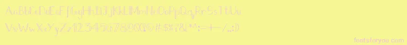 Police Doubleline – polices roses sur fond jaune