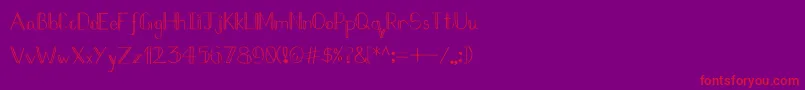 Doubleline Font – Red Fonts on Purple Background