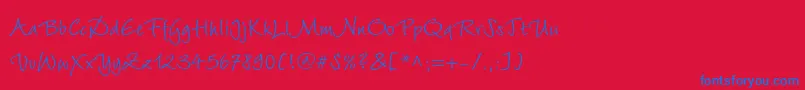 Wiesbadenswingc Font – Blue Fonts on Red Background