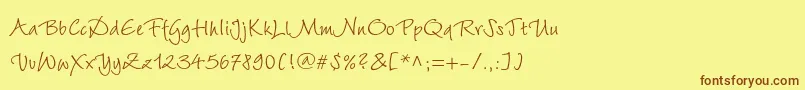 Wiesbadenswingc Font – Brown Fonts on Yellow Background