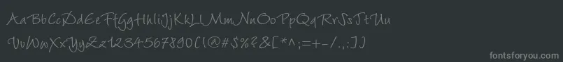 フォントWiesbadenswingc – 黒い背景に灰色の文字