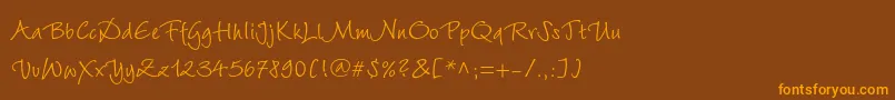 Wiesbadenswingc Font – Orange Fonts on Brown Background