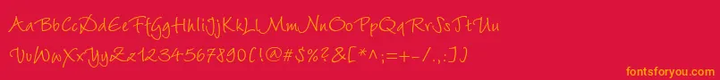 Wiesbadenswingc Font – Orange Fonts on Red Background