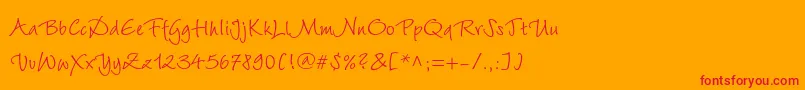 Więcej informacji o czcionce Wiesbadenswingc Czcionka Wiesbadenswingc – czerwone czcionki na pomarańczowym tle