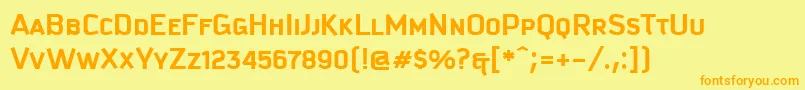 Police KautivaCapsBold – polices orange sur fond jaune