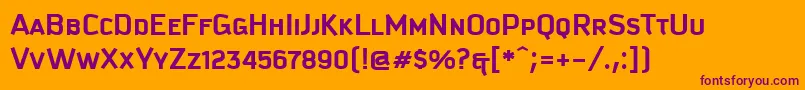 KautivaCapsBold-Schriftart – Violette Schriften auf orangefarbenem Hintergrund
