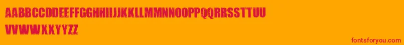 Dirtybag Font – Red Fonts on Orange Background