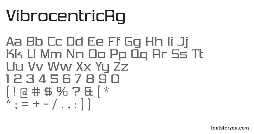 Schriftart VibrocentricRg – Alphabet, Zahlen, spezielle Symbole