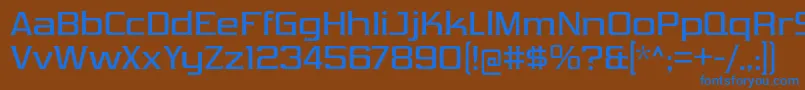 フォントVibrocentricRg – 茶色の背景に青い文字