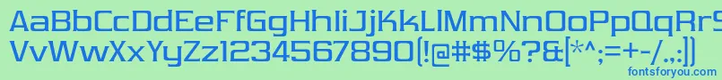 フォントVibrocentricRg – 青い文字は緑の背景です。