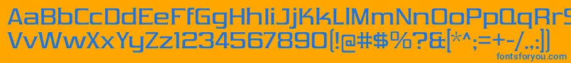 VibrocentricRg Font – Blue Fonts on Orange Background
