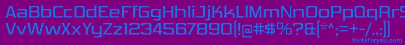 フォントVibrocentricRg – 紫色の背景に青い文字