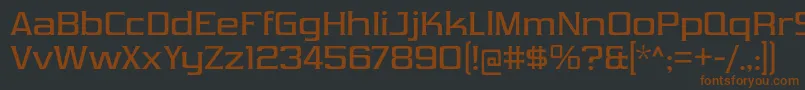 Шрифт VibrocentricRg – коричневые шрифты на чёрном фоне