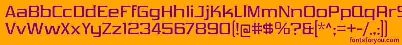 フォントVibrocentricRg – オレンジの背景に紫のフォント