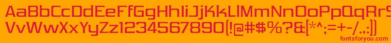 フォントVibrocentricRg – オレンジの背景に赤い文字