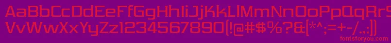 フォントVibrocentricRg – 紫の背景に赤い文字