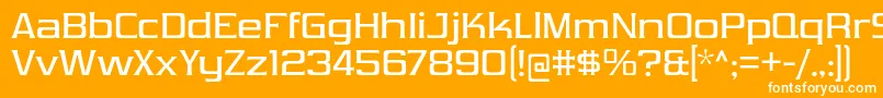 フォントVibrocentricRg – オレンジの背景に白い文字