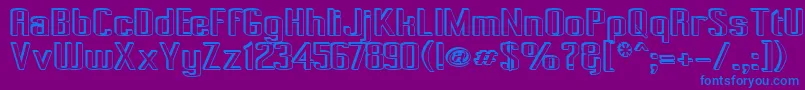 PecotAnical-Schriftart – Blaue Schriften auf violettem Hintergrund