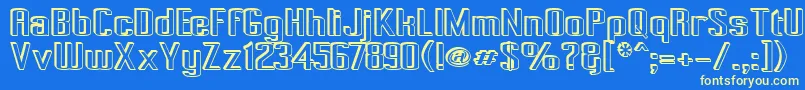 PecotAnical Font – Yellow Fonts on Blue Background